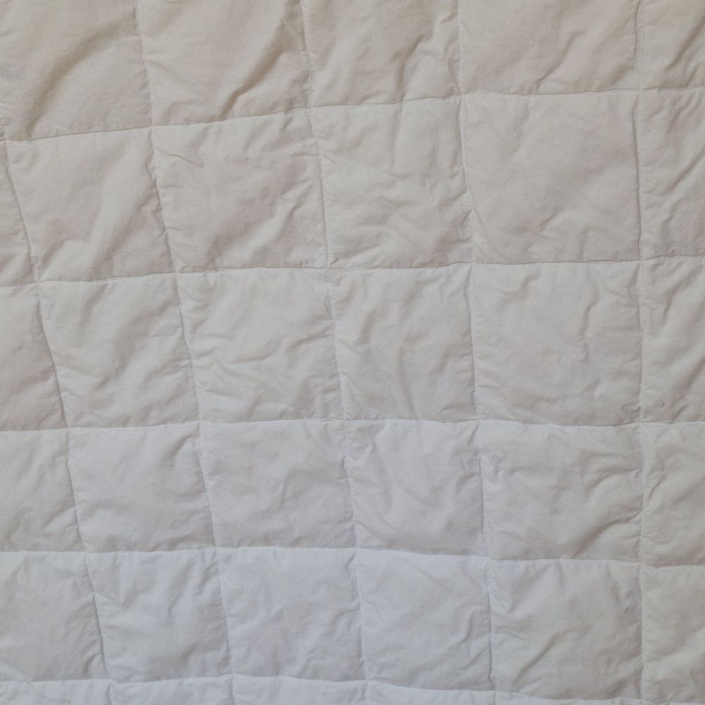 Charter Club White Cotton Lightweight Box 75% Down Fill Satin Trim Queen Blanket